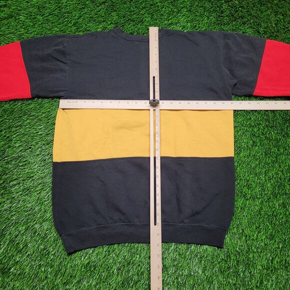 VTG 90s Ms Fantasy Color Block Patchwork Sweatshirt Womens Large Made In USA - Picture 5 of 12